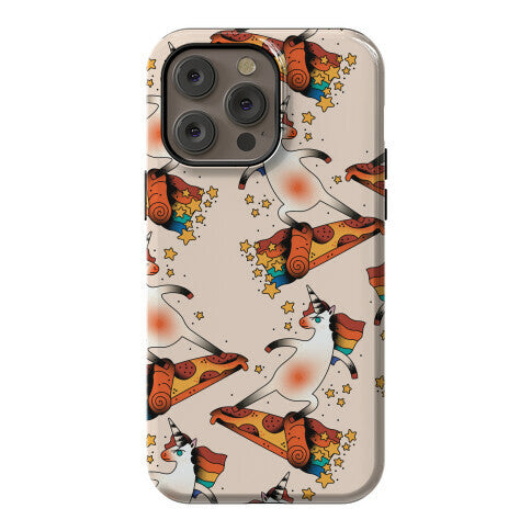 Rad Unicorn Skateboarding a Pizza Tattoo Phone Case