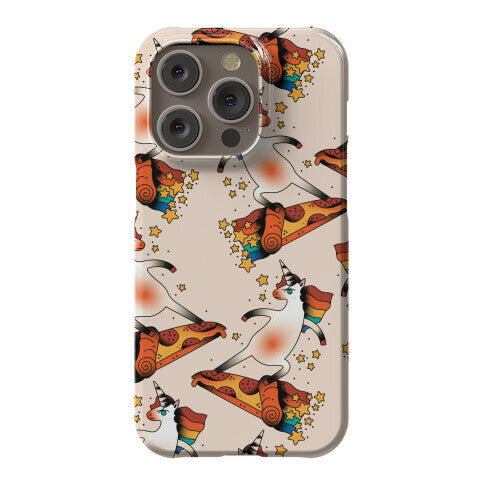 Rad Unicorn Skateboarding a Pizza Tattoo Phone Case