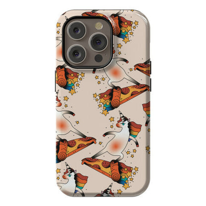 Rad Unicorn Skateboarding a Pizza Tattoo Phone Case