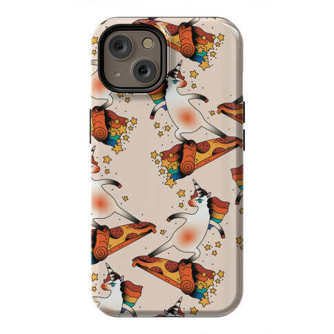 Rad Unicorn Skateboarding a Pizza Tattoo Phone Case