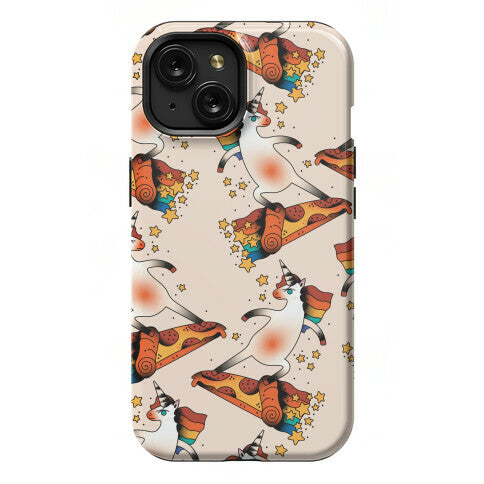 Rad Unicorn Skateboarding a Pizza Tattoo Phone Case