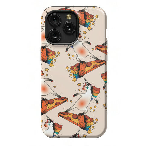 Rad Unicorn Skateboarding a Pizza Tattoo Phone Case