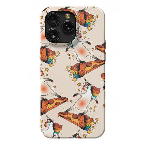 Rad Unicorn Skateboarding a Pizza Tattoo Phone Case