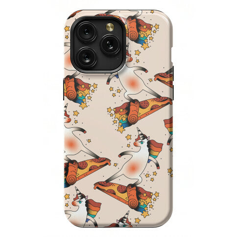 Rad Unicorn Skateboarding a Pizza Tattoo Phone Case