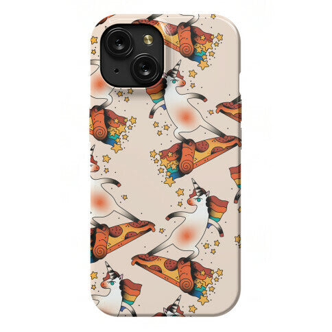 Rad Unicorn Skateboarding a Pizza Tattoo Phone Case