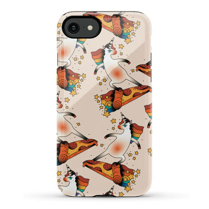 Rad Unicorn Skateboarding a Pizza Tattoo Phone Case