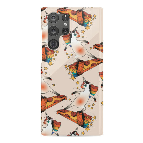 Rad Unicorn Skateboarding a Pizza Tattoo Phone Case