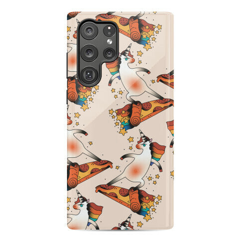 Rad Unicorn Skateboarding a Pizza Tattoo Phone Case