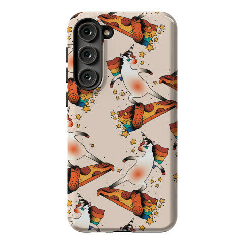 Rad Unicorn Skateboarding a Pizza Tattoo Phone Case