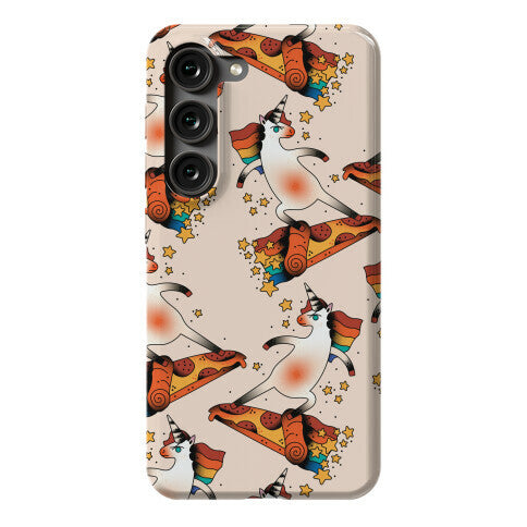 Rad Unicorn Skateboarding a Pizza Tattoo Phone Case