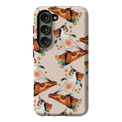 Rad Unicorn Skateboarding a Pizza Tattoo Phone Case
