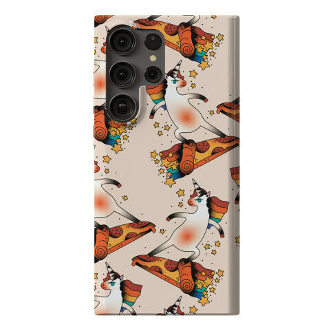 Rad Unicorn Skateboarding a Pizza Tattoo Phone Case