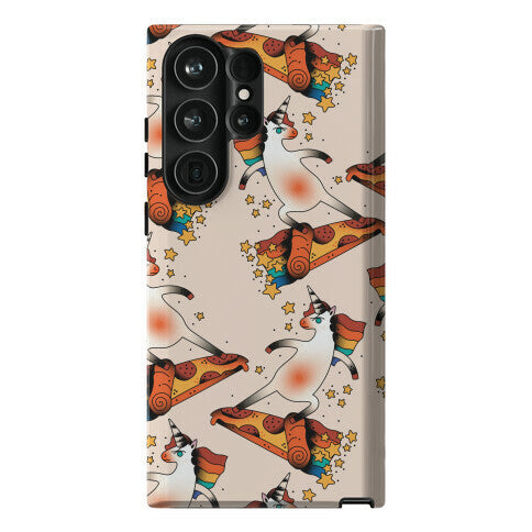 Rad Unicorn Skateboarding a Pizza Tattoo Phone Case