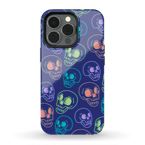 Pastel Skulls Glitch Phone Case