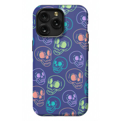 Pastel Skulls Glitch Phone Case