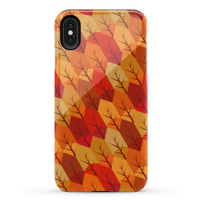 Geometric Fall Leaf Pattern Phone Case