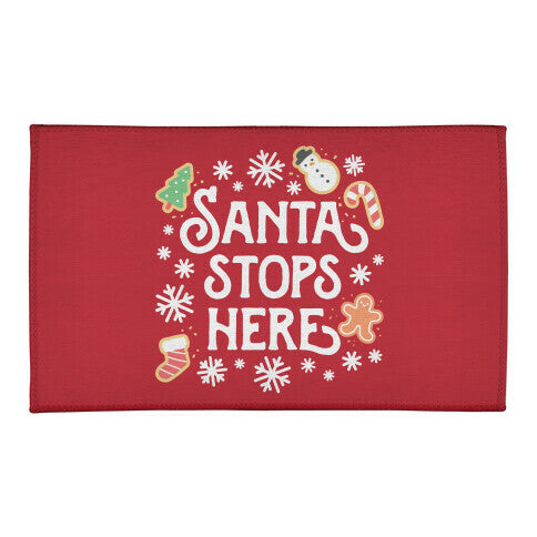 Santa Stops Here Welcome Mat