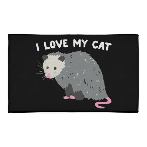 I Love My Cat Opossum Welcome Mat