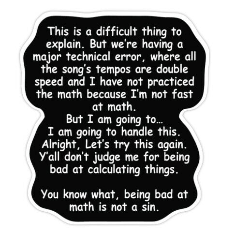 Being Bad at Math Is Not A Sin Die Cut Sticker