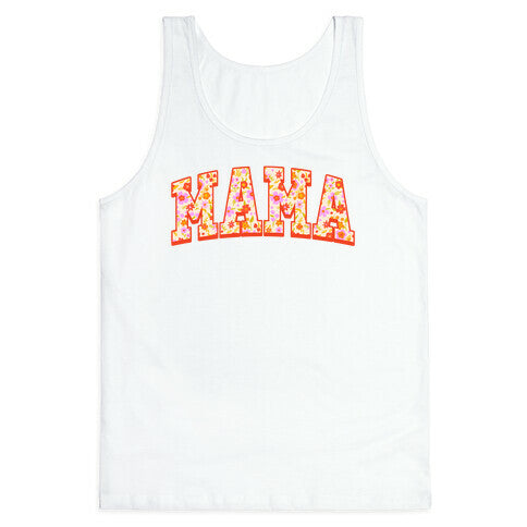 Floral Mama Text Tank Top