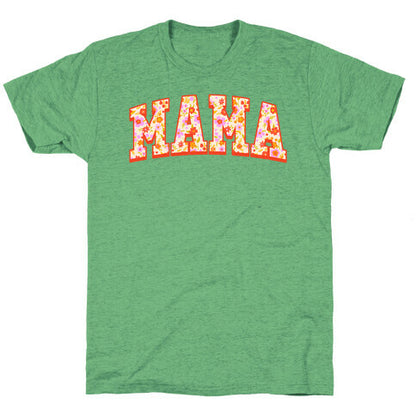 Floral Mama Text Unisex Triblend Tee