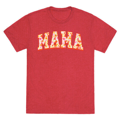 Floral Mama Text Unisex Triblend Tee