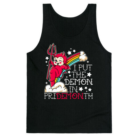 White Kewpie Devil I Put the DEMON In Pride Month Tank Top