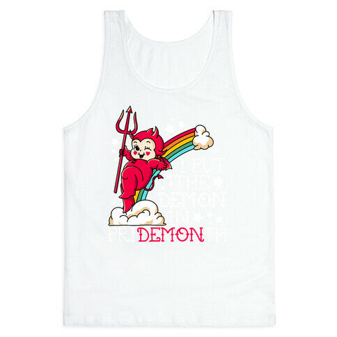 White Kewpie Devil I Put the DEMON In Pride Month Tank Top