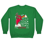 Black Kewpie Devil I Put the DEMON In Pride Month Crewneck Sweatshirt