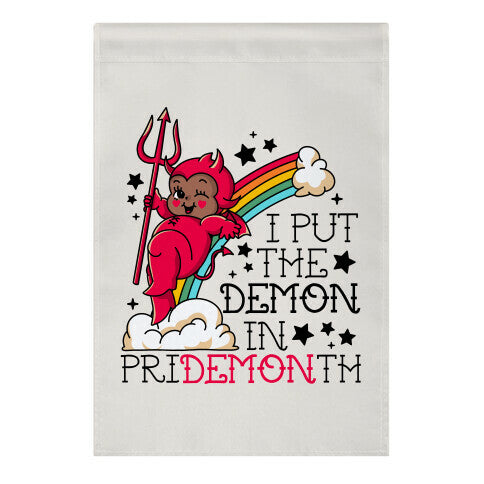 Black Kewpie Devil I Put the DEMON In Pride Month Garden Flag