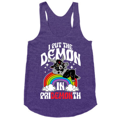 Baphomet I Put The Demon In Pride Month Racerback Tank