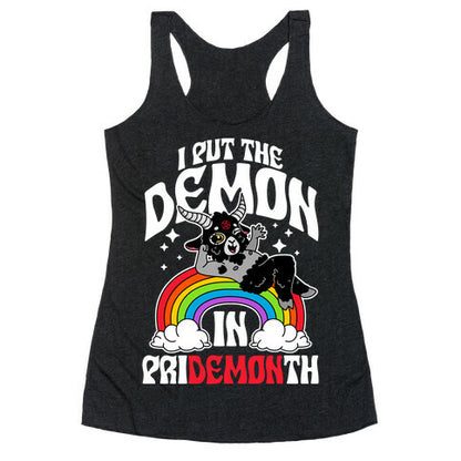 Baphomet I Put The Demon In Pride Month Racerback Tank