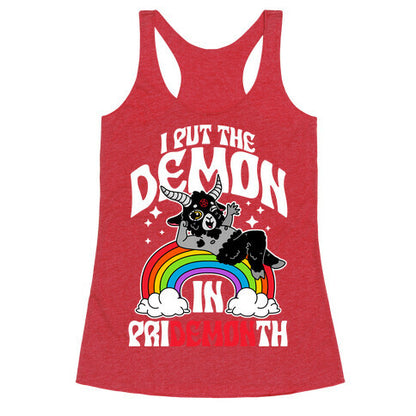 Baphomet I Put The Demon In Pride Month Racerback Tank