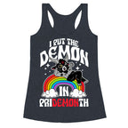 Baphomet I Put The Demon In Pride Month Racerback Tank