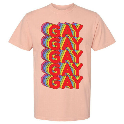 Gay Retro Rainbow Comfort Colors Heavyweight Tee