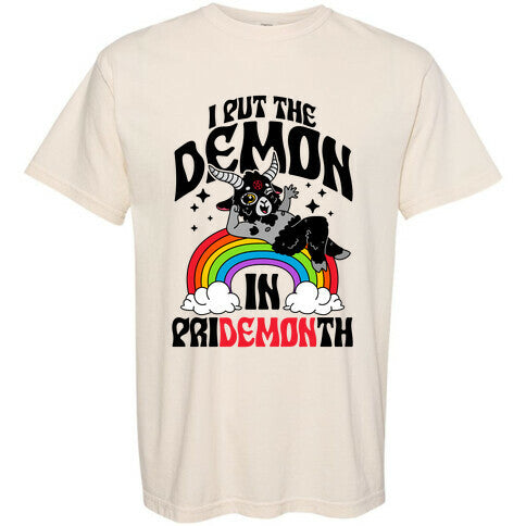 Baphomet I Put The Demon In Pride Month Comfort Colors Heavyweight Tee