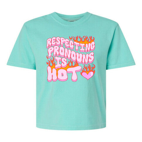 Respecting Pronouns Is Hot Women's Comfort Colors Heavyweight Boxy Tee