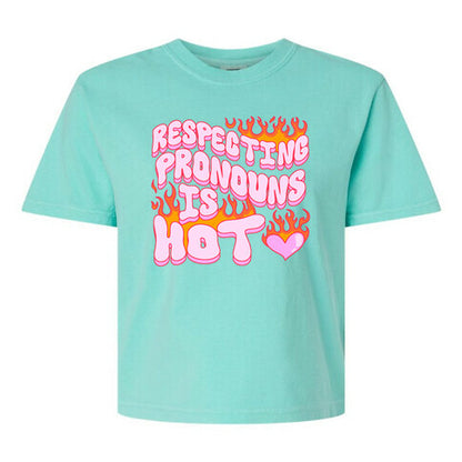 Respecting Pronouns Is Hot Women's Comfort Colors Heavyweight Boxy Tee