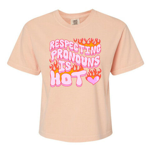 Respecting Pronouns Is Hot Women's Comfort Colors Heavyweight Boxy Tee
