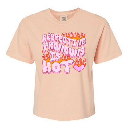 Respecting Pronouns Is Hot Women's Comfort Colors Heavyweight Boxy Tee