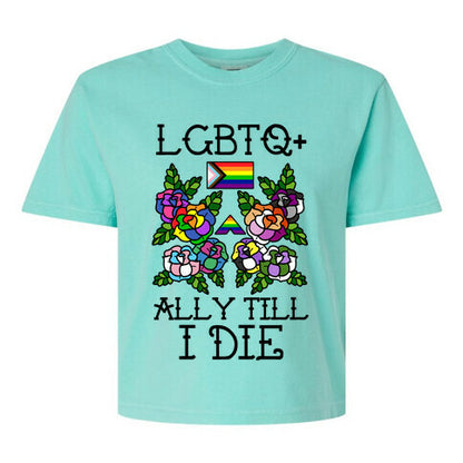 LGBTQ+ Ally Till I Die Women's Comfort Colors Heavyweight Boxy Tee