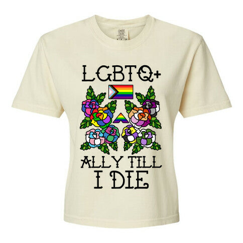 LGBTQ+ Ally Till I Die Women's Comfort Colors Heavyweight Boxy Tee