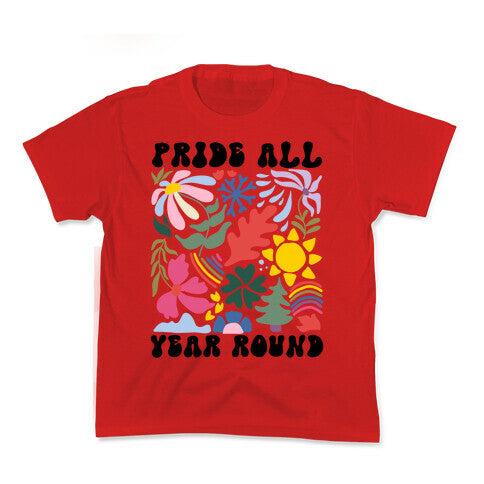 Pride All Year Round Abstract Florals Kids Tee