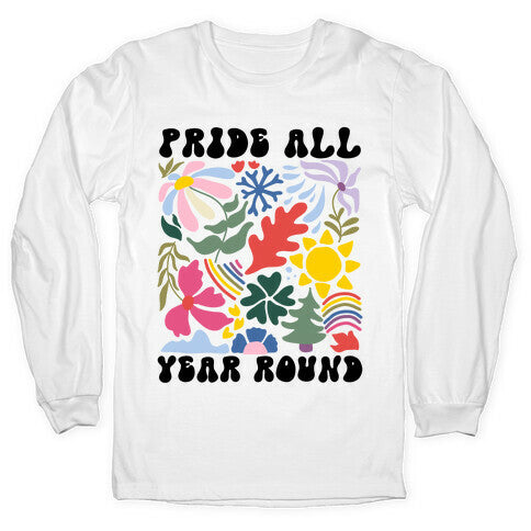 Pride All Year Round Abstract Florals Longsleeve Tee