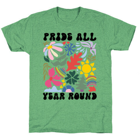 Pride All Year Round Abstract Florals Unisex Triblend Tee