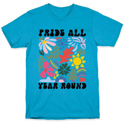Pride All Year Round Abstract Florals Unisex Triblend Tee