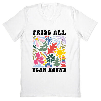 Pride All Year Round Abstract Florals V-Neck