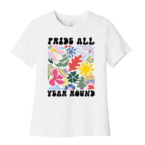 Pride All Year Round Abstract Florals Womens Cotton Tee