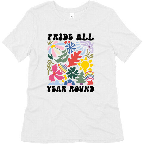 Pride All Year Round Abstract Florals Womens Triblend Tee