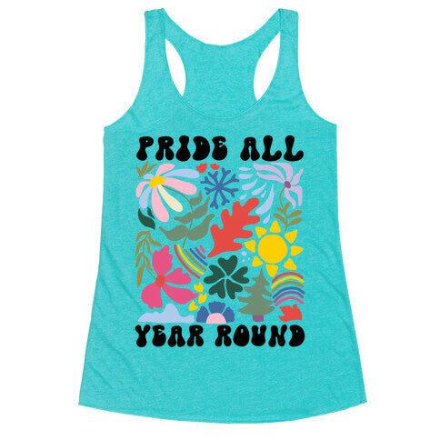 Pride All Year Round Abstract Florals Racerback Tank